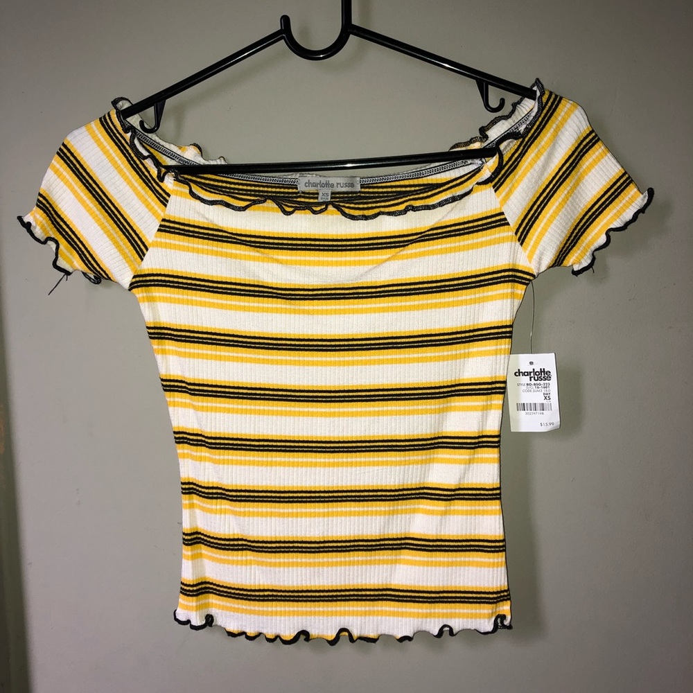 Charlotte Russe Off The Shoulder Crop Top